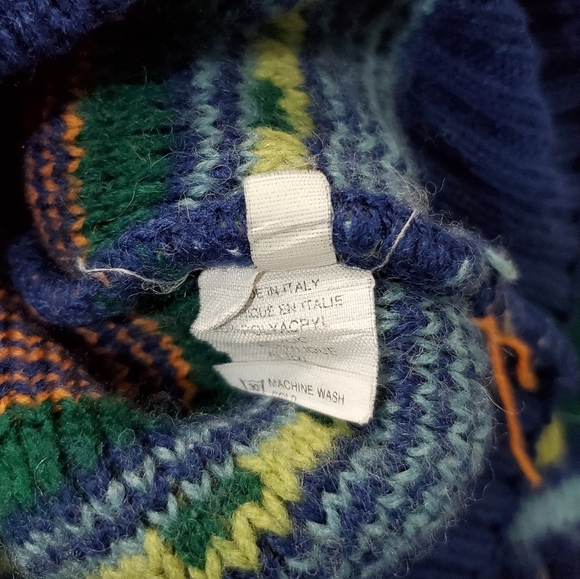 Mad Snowear Make American Dream Long Sleeve Wool Blend Sweater XL Blue Gold - Picture 6 of 6